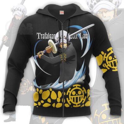 Tragafalar Law Shirt One Piece Anime Zipper Jacket