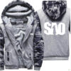 2022 SAO Sword Art Online Camo Hoodies Mens Winter Warm Thicken Fleece Zipper Sweatshirt Coat plus 1 - Anime Jacket UK Shop