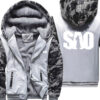2022 SAO Sword Art Online Camo Hoodies Mens Winter Warm Thicken Fleece Zipper Sweatshirt Coat plus 2 - Anime Jacket UK Shop