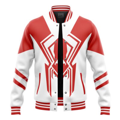 Across The Spider Verse 2099 Spiderman White Marvel Varsity Jacket