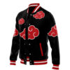 Akatsuki Pattern Naruto Varsity Jacket F RIGHT Mockup - Anime Jacket UK Shop