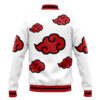 Akatsuki White Pattern Naruto Varsity Jacket BACK Mockup - Anime Jacket UK Shop