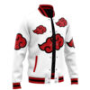 Akatsuki White Pattern Naruto Varsity Jacket F LEFT Mockup - Anime Jacket UK Shop