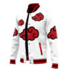 Akatsuki White Pattern Naruto Varsity Jacket F RIGHT Mockup - Anime Jacket UK Shop