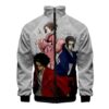 Anime Cosplay Coat Samurai Champloo Mugen Jin Kasumi Fuu 3D Print Zipper Stand Collar Jacket Casual 4 - Anime Jacket UK Shop