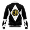 Black Ranger MMPR Varsity Jacket BACK Mockup - Anime Jacket UK Shop