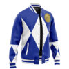Blue Ranger Wolf MMPR Vasity Jacket FRONT LEFT Mockup - Anime Jacket UK Shop