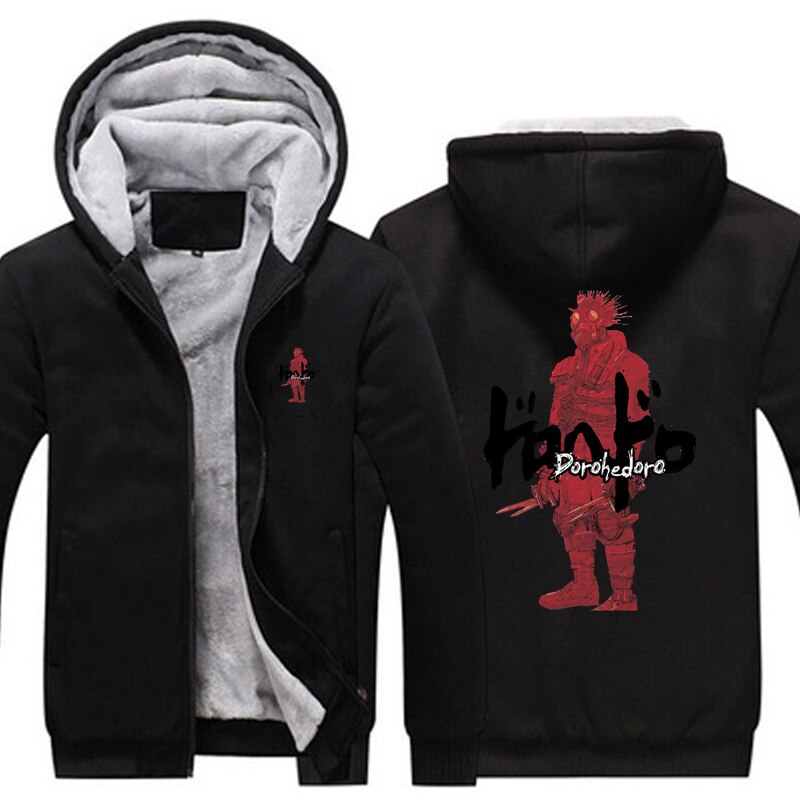 Dorohedoro Kaiman Red Vintage Hoodies Jacket Men Winter Anime Thick Fleece Warm Coat Sweatshirt Male Oversized 1 - Anime Jacket UK Shop