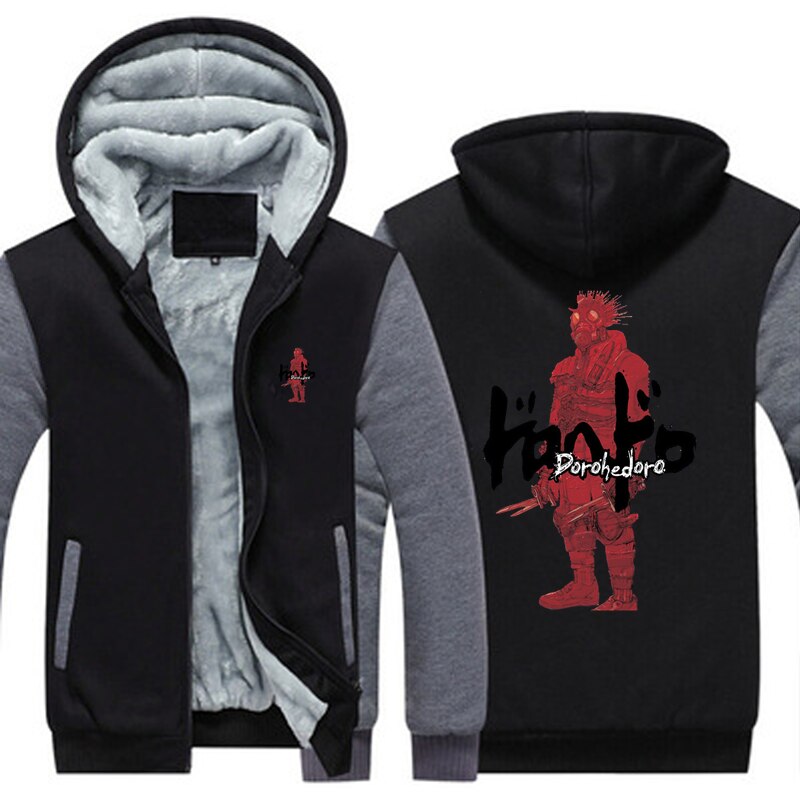Dorohedoro Kaiman Red Vintage Hoodies Jacket Men Winter Anime Thick Fleece Warm Coat Sweatshirt Male Oversized - Anime Jacket UK Shop