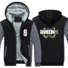 Dropshiping Winter Rainbow Six Siege Jacket Baseball Unisex Wool Liner Fleece Hoodie Thick zipper Sweatshirt For - Anime Jacket UK Shop