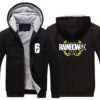 Dropshiping Winter Rainbow Six Siege Jacket Baseball Unisex Wool Liner Fleece Hoodie Thick zipper Sweatshirt For 3 - Anime Jacket UK Shop
