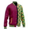 Giyu Tomioka Pattern DS Varsity Jacket F LEFT Mockup - Anime Jacket UK Shop