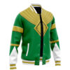 Green Ranger MMPR Varsity Jacket F LEFT Mockup 1 - Anime Jacket UK Shop