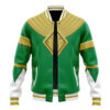 Green Ranger MMPR Varsity Jacket FRONT Mockup - Anime Jacket UK Shop