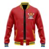 Monkey D. Luffy Pattern OP Varsity Jacket FRONT - Anime Jacket UK Shop