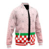 Nezuko Kamado Pattern DS Varsity Jacket F LEFT Mockup - Anime Jacket UK Shop