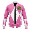 Pink Ranger MMPR Varsity Jacket FRONT Mockup - Anime Jacket UK Shop