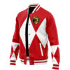 Red Ranger MMPR Varsity Jacket F RIGHT Mockup - Anime Jacket UK Shop