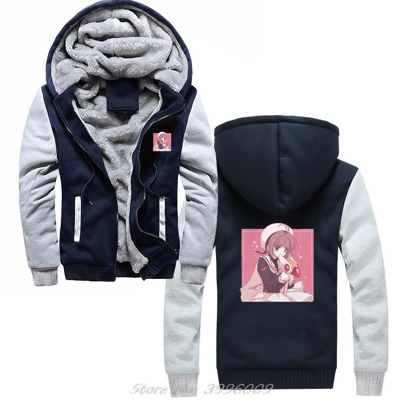 The Cute Cardcaptor hoodie Card Captor Sakura Anime Vintage Men s Winter Thick Warm Sweatshirts Oversized 1 - Anime Jacket UK Shop