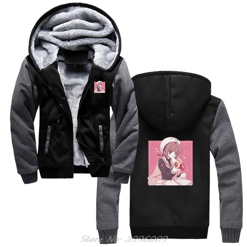 The Cute Cardcaptor hoodie Card Captor Sakura Anime Vintage Men s Winter Thick Warm Sweatshirts Oversized 4 - Anime Jacket UK Shop