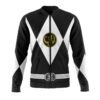 black ranger mighty morphin power rangers casual bomber jacket dlnak - Anime Jacket UK Shop