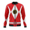red ranger mighty morphin power rangers casual bomber jacket pn9n7 - Anime Jacket UK Shop